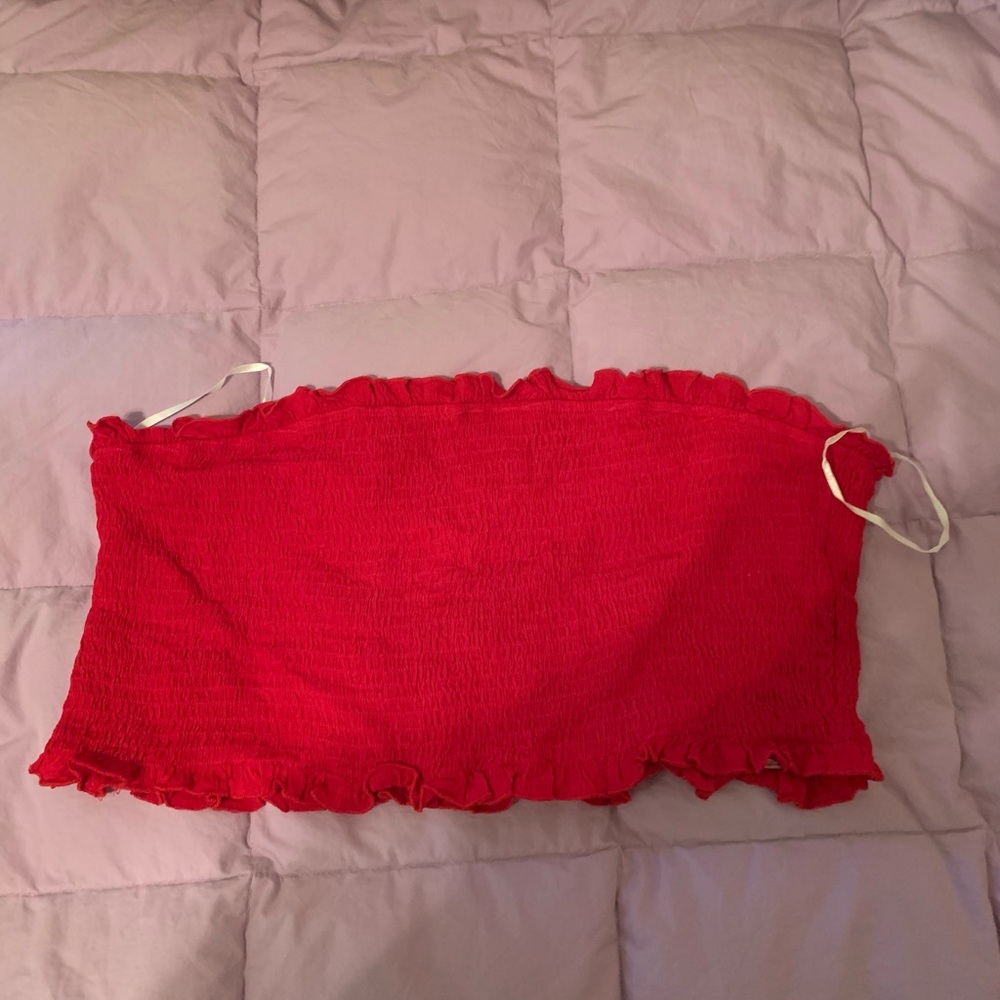 Red rubbed tube top!